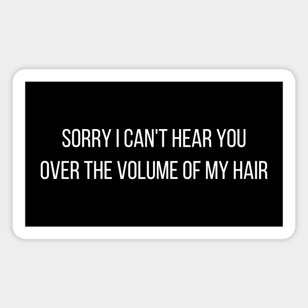 Sorry I Can't Hear You Over The Volume Of My Hair Magnet by kapotka